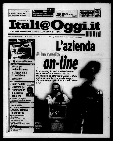 Italia oggi : quotidiano di economia finanza e politica